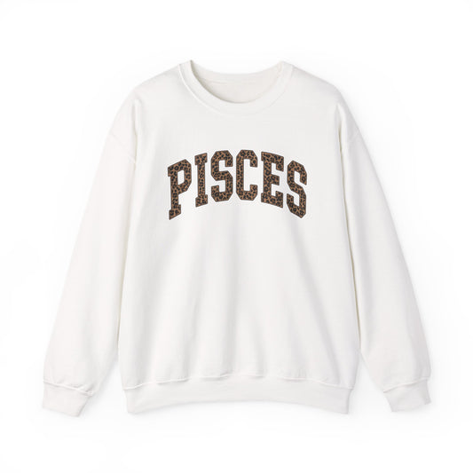 Pisces Zodiac Leopard Print Sweatshirt